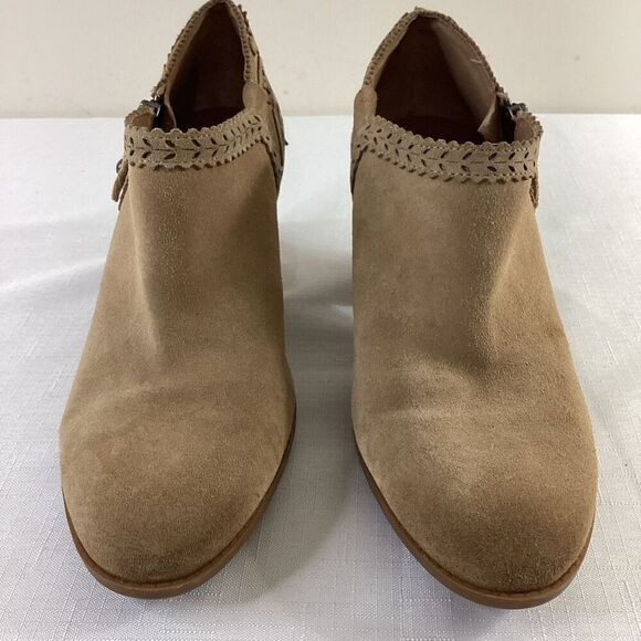 Nurture Women's Tan Suede Zip-up Ankle Bootie Size 7.5 - Picture 4 of 11